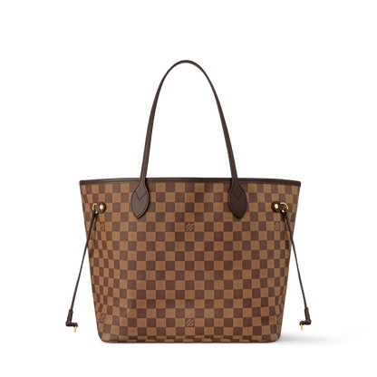 Neverfull MM Damier Ebene Rose Ballerine Tote Bag