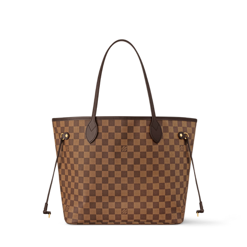Neverfull MM Damier Ebene Rose Ballerine Tote Bag