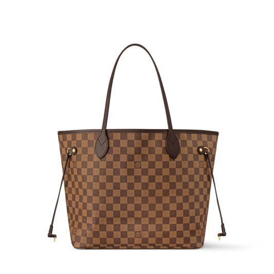 Neverfull MM Damier Ebene Rose Ballerine Tote Bag