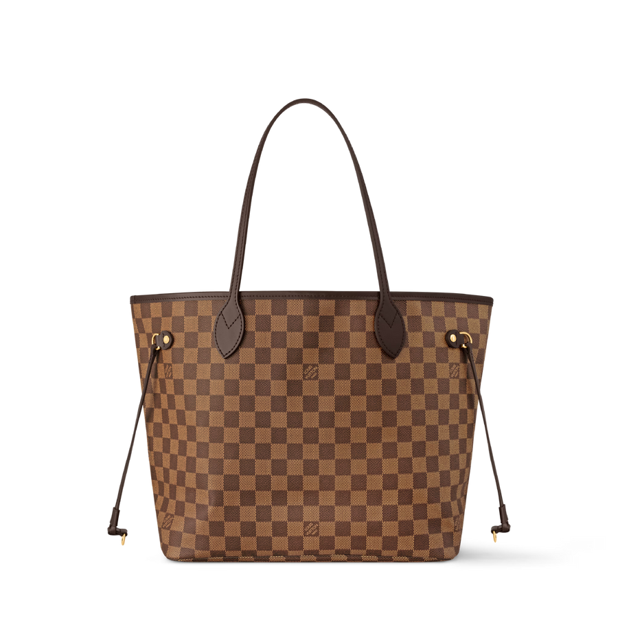 Neverfull MM Damier Ebene Rose Ballerine Tote Bag