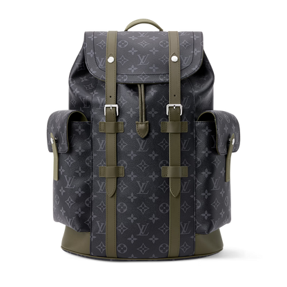 Christopher MM Backpack Monogram Eclipse Canvas Khaki Shoes