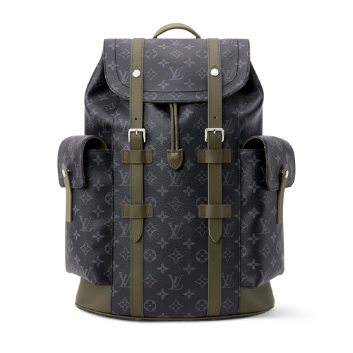 Christopher MM Backpack Monogram Eclipse Canvas Khaki Shoes