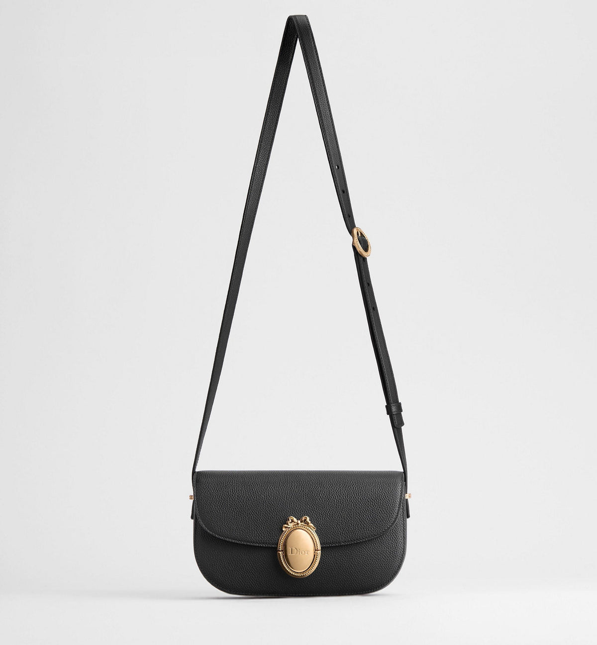 Small Médaillon Flap Luxury Handbag With Grained Calfskin And Dior Clasp