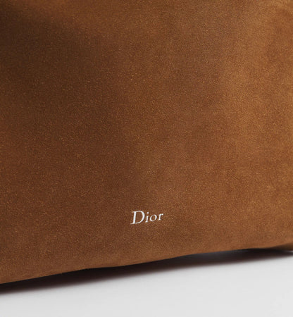 Medium Shoulder Luxury Handbag With Golden Saddle Suede Calfskin And Strap