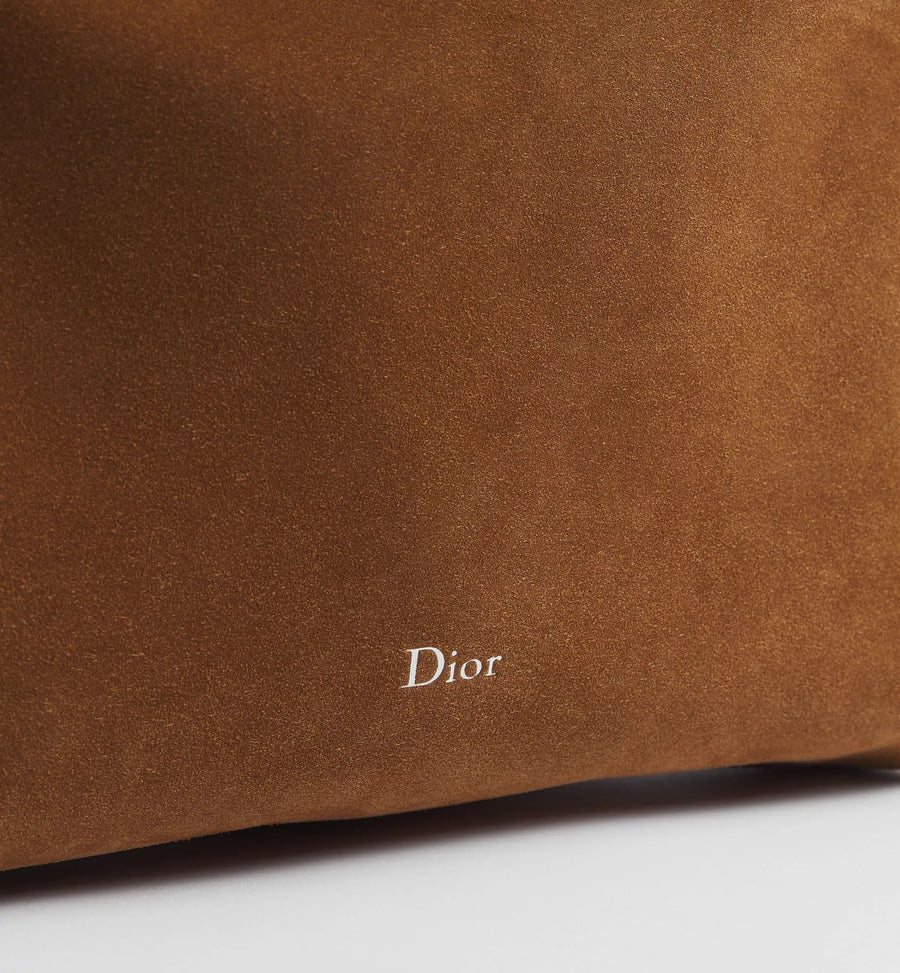 Medium Shoulder Luxury Handbag With Golden Saddle Suede Calfskin And Strap