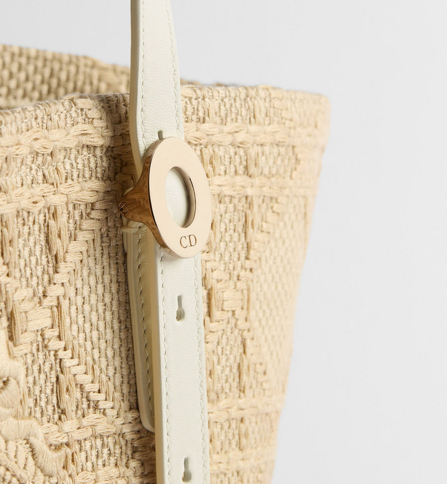 Small Blooming Luxury Handbag With Raffia-Effect Cannage And Strap