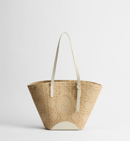 Small Blooming Luxury Handbag With Raffia-Effect Cannage And Strap