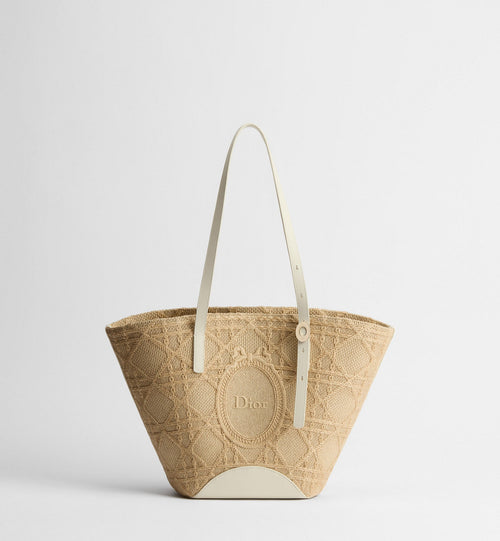 Small Blooming Luxury Handbag With Raffia-Effect Cannage And Strap