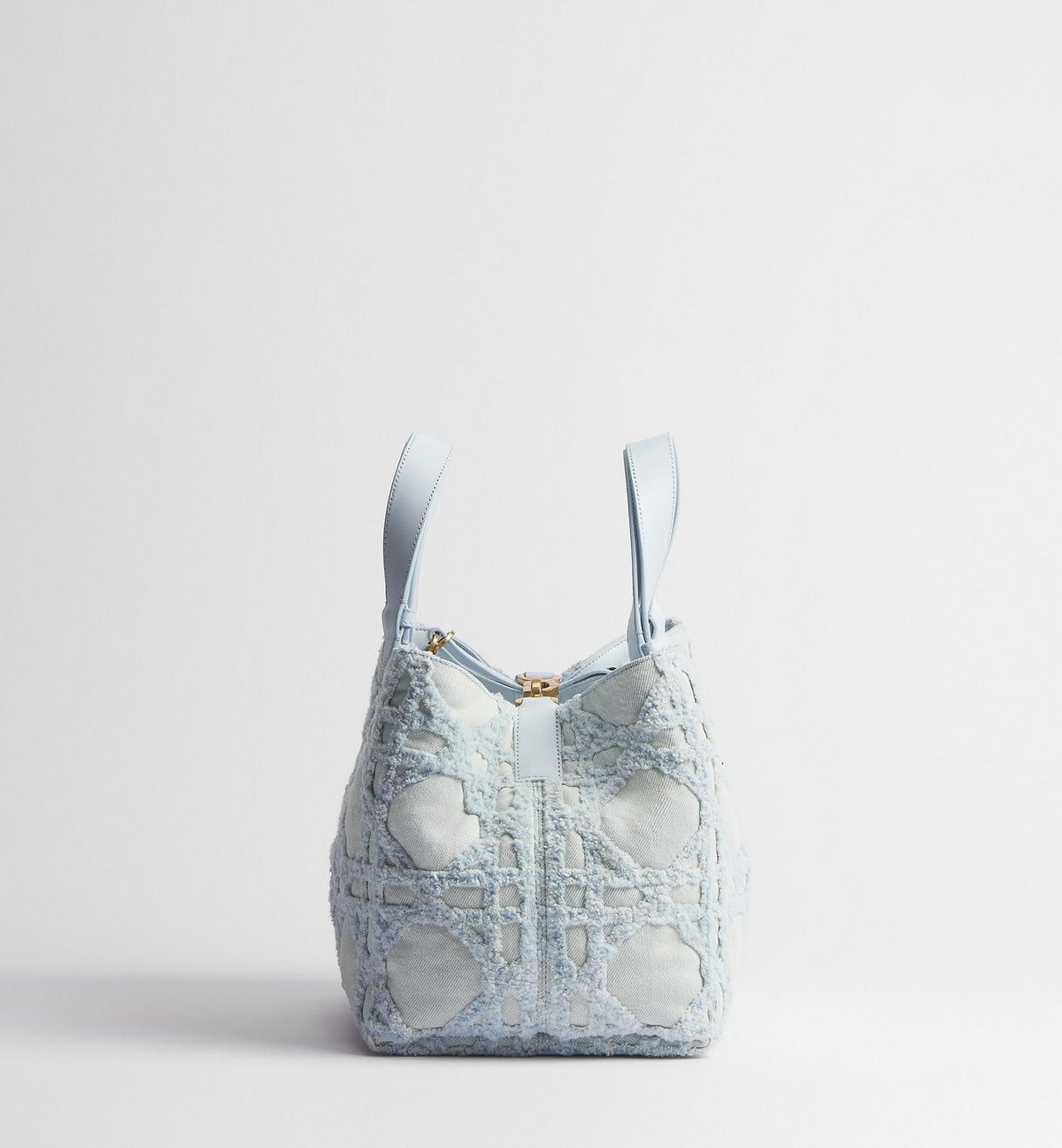 Medium Toujours Luxury Handbag With Blue Cannage Denim And Strap