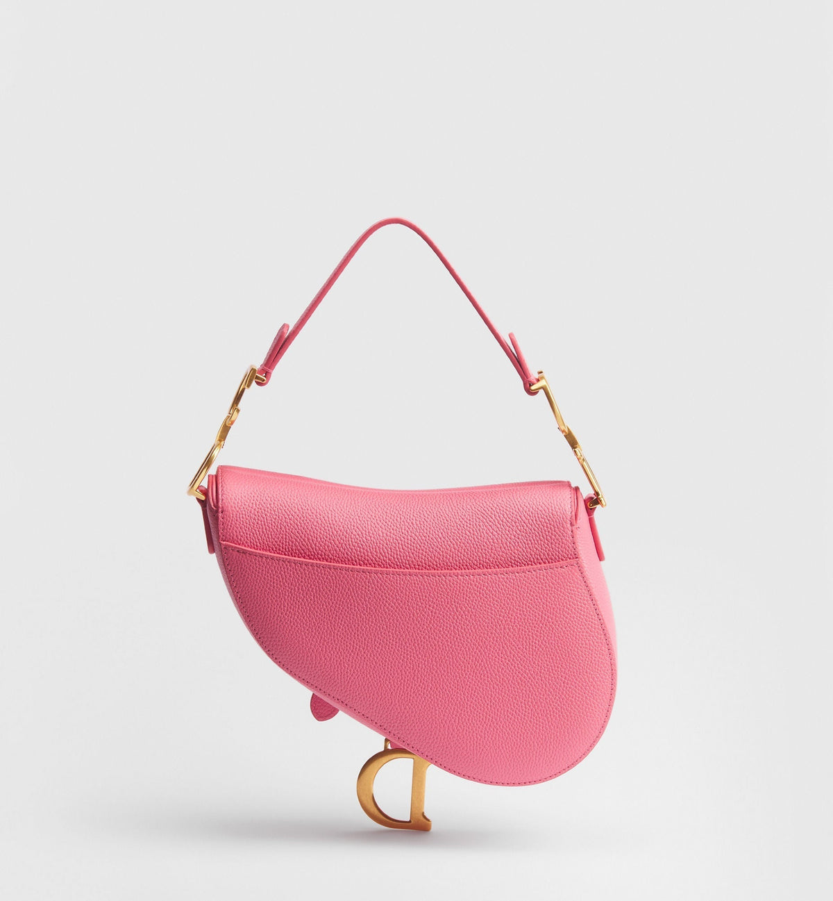 Small Saddle Luxury Handbag With Fraise Grained Calfskin And Strap