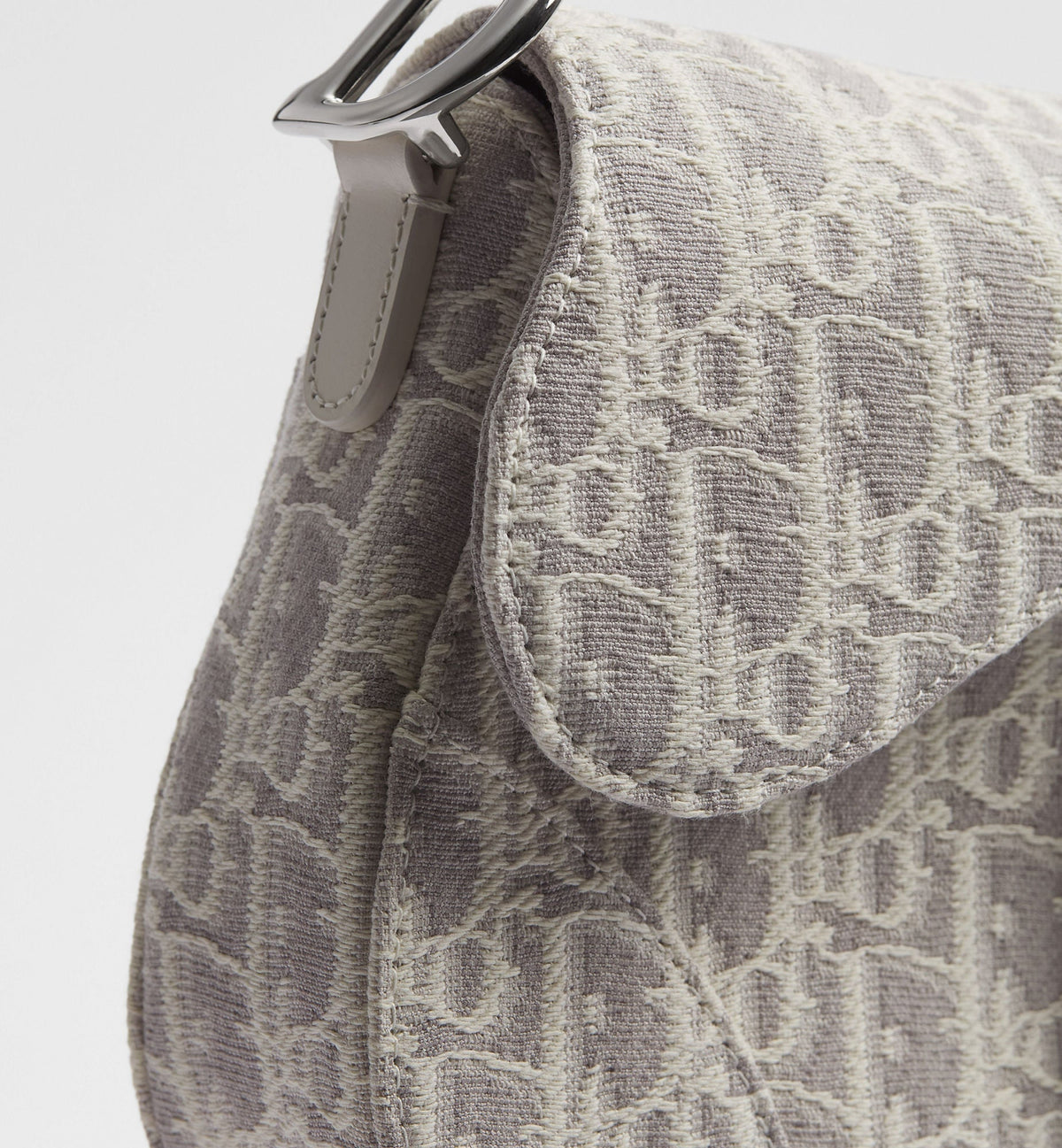Small Saddle Luxury Handbag With Latte and Gray Oblique Jacquard And Strap