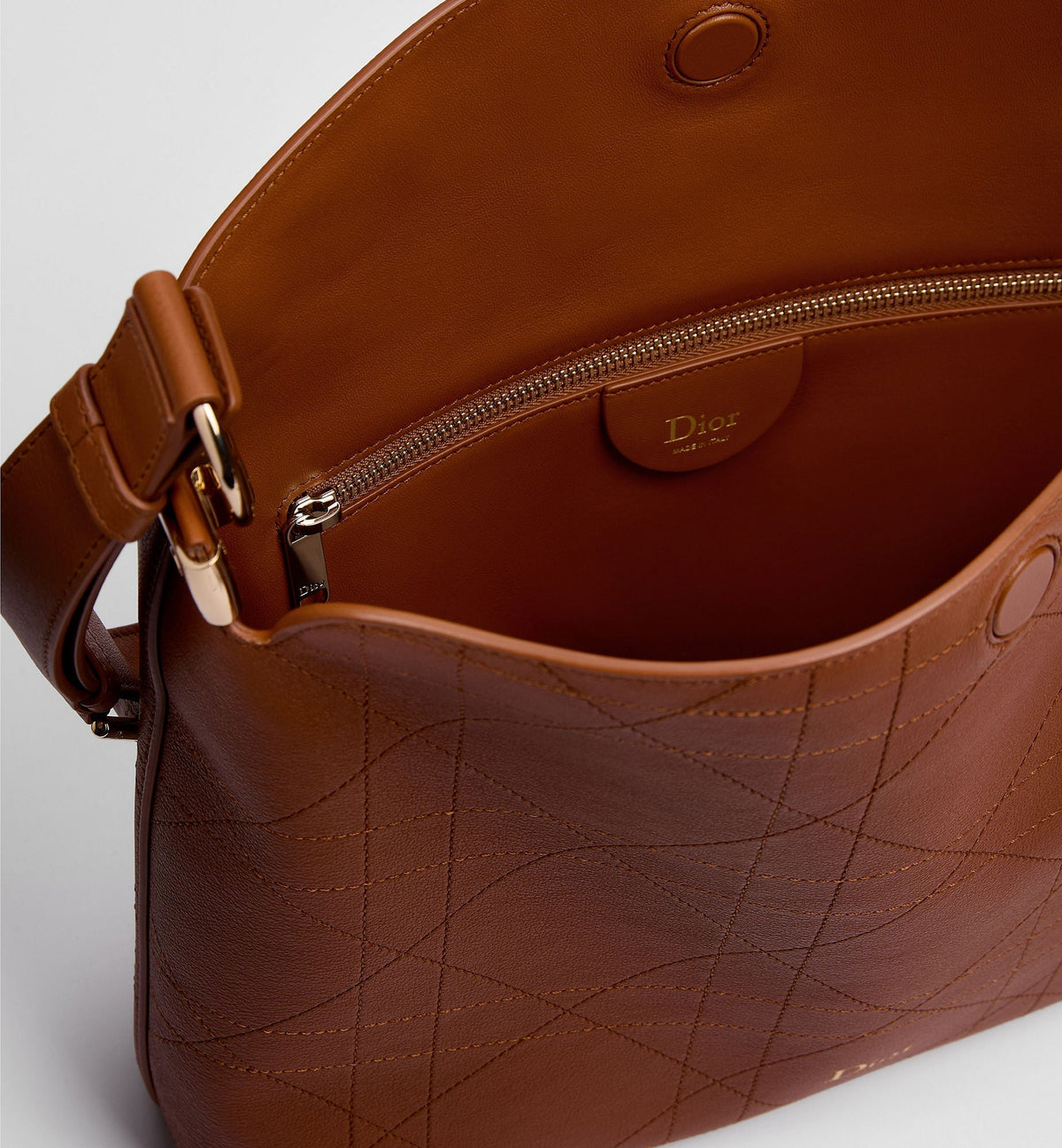 Medium Designer Shoulder Tote With Marron Bobby Flat Macrocannage Grained Calfskin
