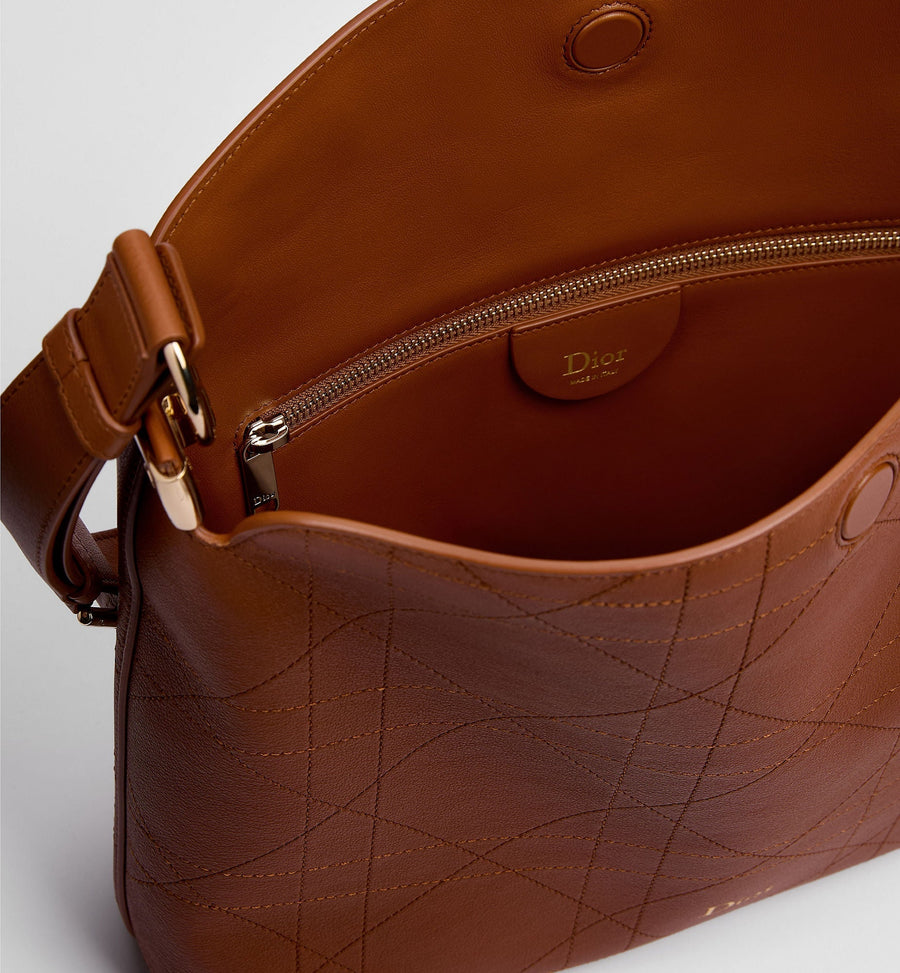 Medium Designer Shoulder Tote With Marron Bobby Flat Macrocannage Grained Calfskin