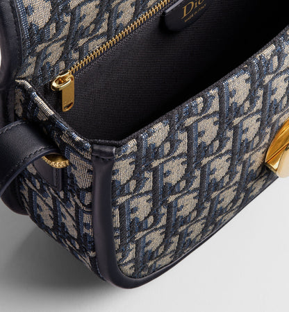 Medium Médaillon Flap Luxury Handbag With Blue Jacquard And Signature Clasp