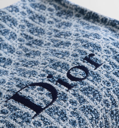 Small Spongy Book Designer Tote Bag With Blue Textured Fabric And Embroidered Signature