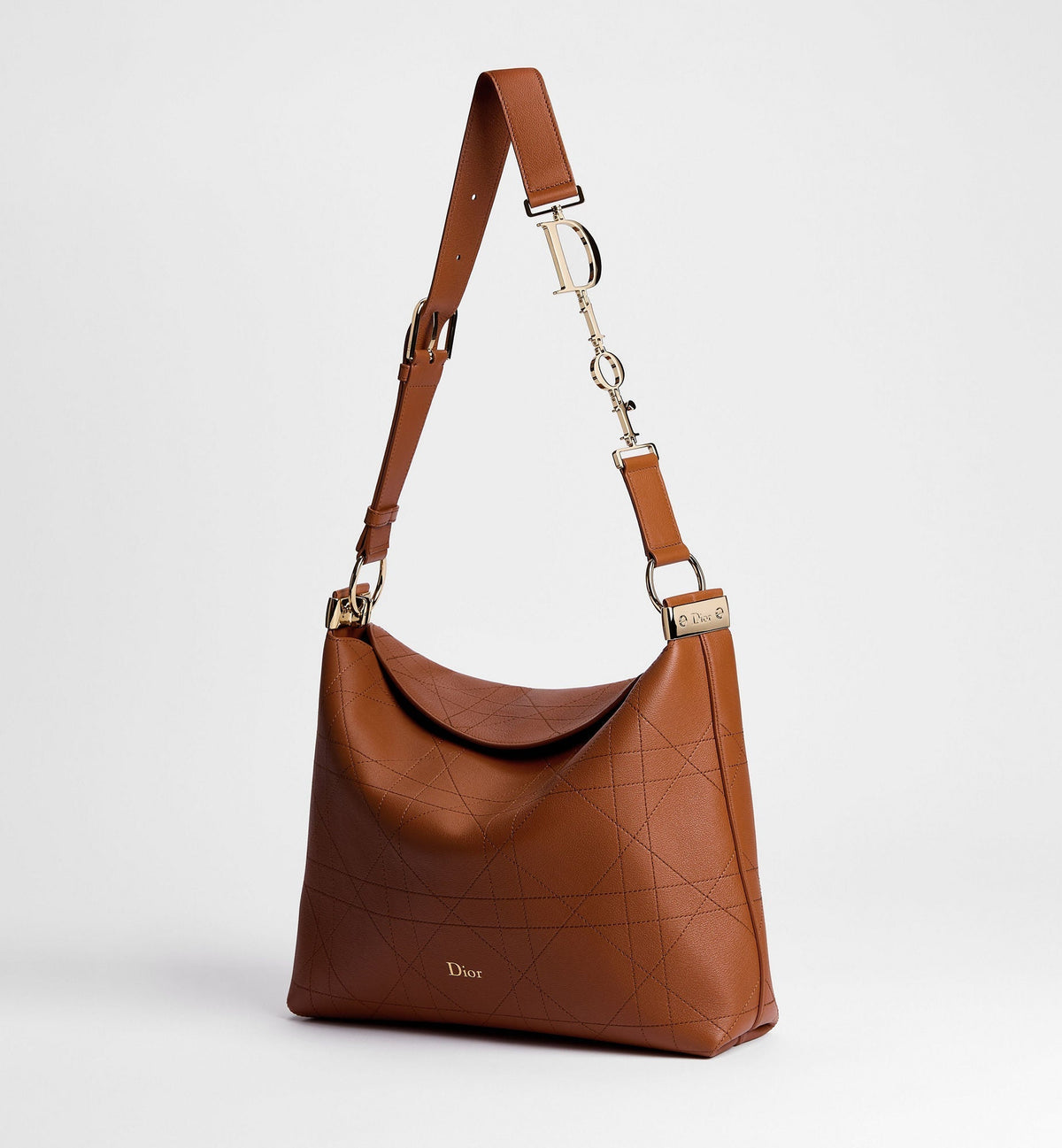 Medium Designer Shoulder Tote With Marron Bobby Flat Macrocannage Grained Calfskin