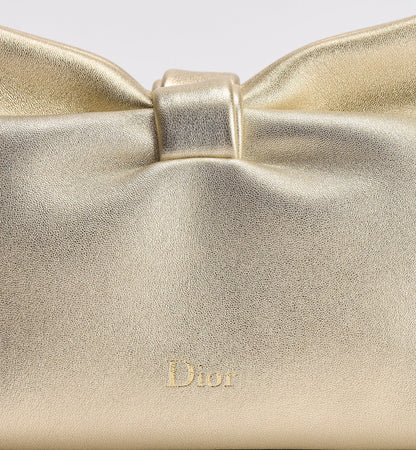 Small Bow Luxury Handbag With Mekong Laminated Lambskin And Chain Strap