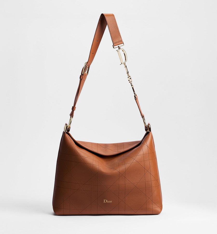 Medium Designer Shoulder Tote With Marron Bobby Flat Macrocannage Grained Calfskin