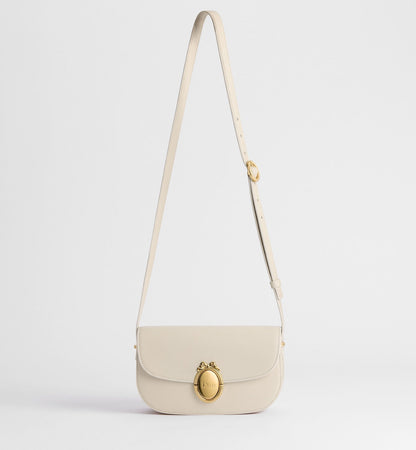 Small Médaillon Flap Luxury Handbag With Grained Calfskin And Médaillon Clasp