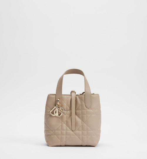 Small Toujours Vertical Designer Shoulder Tote With Powder Beige Macrocannage Calfskin And Strap