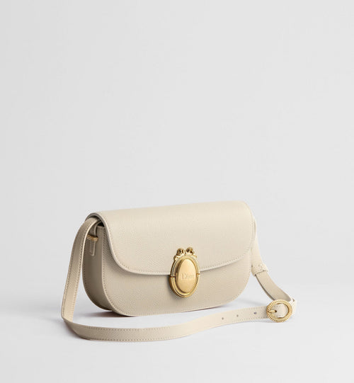 Small Médaillon Flap Luxury Handbag With Grained Calfskin And Médaillon Clasp