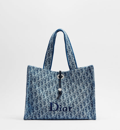 Medium Spongy Book Designer Tote Bag With Blue Textured Fabric And Drawstring Closure