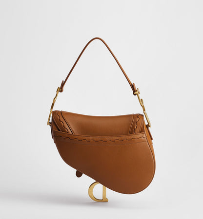 Small Saddle Luxury Handbag With Marron Bobby Calfskin Marquetry And Strap