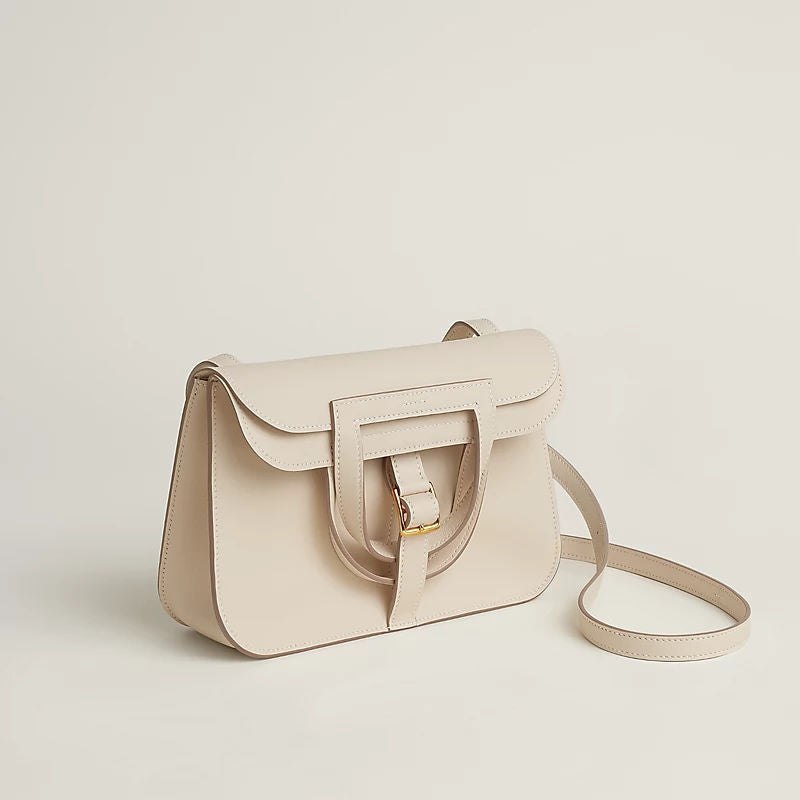 Halzan Mini Luxury Handbag With Swift Calfskin And Etriviere Buckle Closure