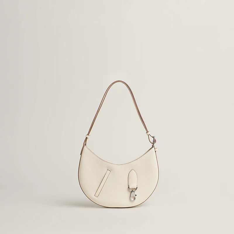 P'tit Arcon Luxury Handbag With Togo Calfskin And Swift Calfskin Zip Closure