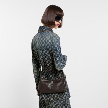 Medium Jackie Slim Luxury Handbag With Soft Grainy Leather And Piston Closure
