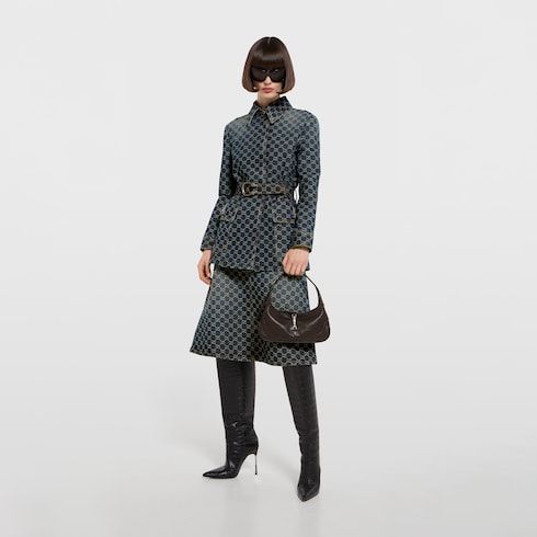 Medium Jackie Slim Luxury Handbag With Soft Grainy Leather And Piston Closure