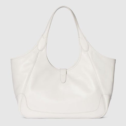 Medium Mercato Luxury Handbag With Soft Leather And Piston Closure