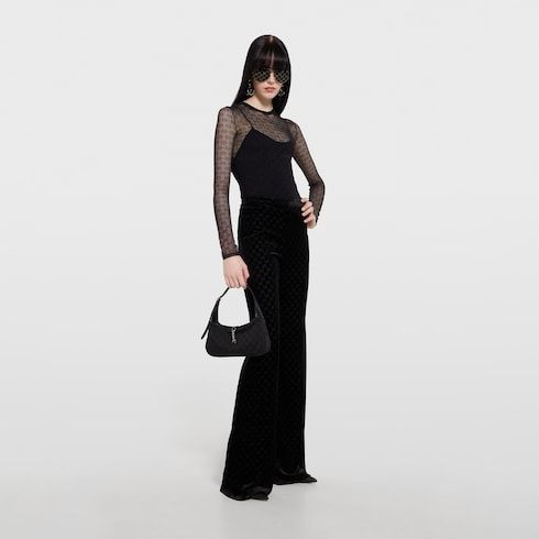 Medium Jackie Slim Shoulder Luxury Handbag With GG Canvas And Piston Closure