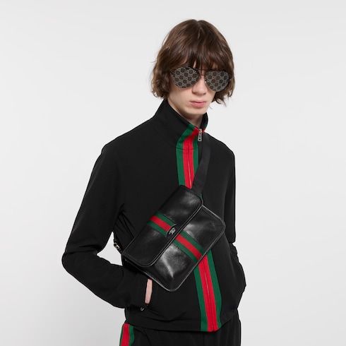 Small Belt Luxury Handbag With Web And Leather