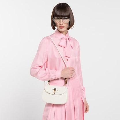 Small Bamboo 1947 Luxury Handbag With Soft Grainy Leather And Click Closure