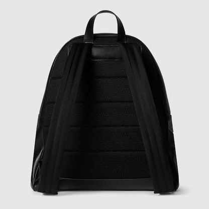 Large Backpack With Soft Leather And Web Intarsia