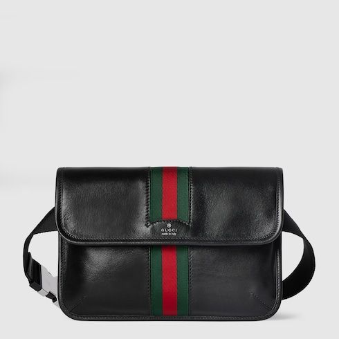 Small Belt Luxury Handbag With Web And Leather
