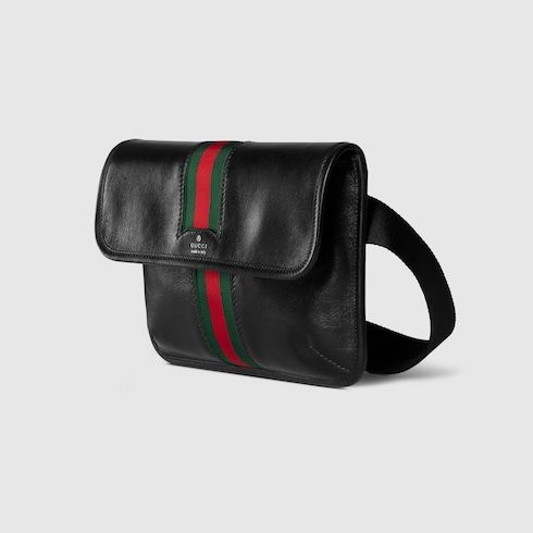 Small Belt Luxury Handbag With Web And Leather