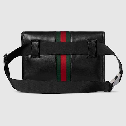 Small Belt Luxury Handbag With Web And Leather