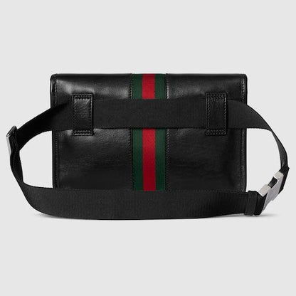 Small Belt Luxury Handbag With Web And Leather