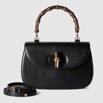 Medium Bamboo 1947 Luxury Handbag With Soft Grainy Leather And Click Closure
