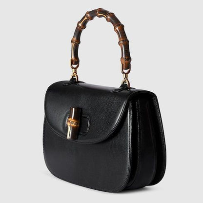 Medium Bamboo 1947 Luxury Handbag With Soft Grainy Leather And Click Closure