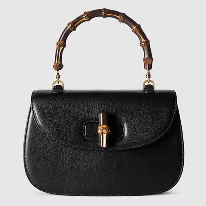 Medium Bamboo 1947 Luxury Handbag With Soft Grainy Leather And Click Closure