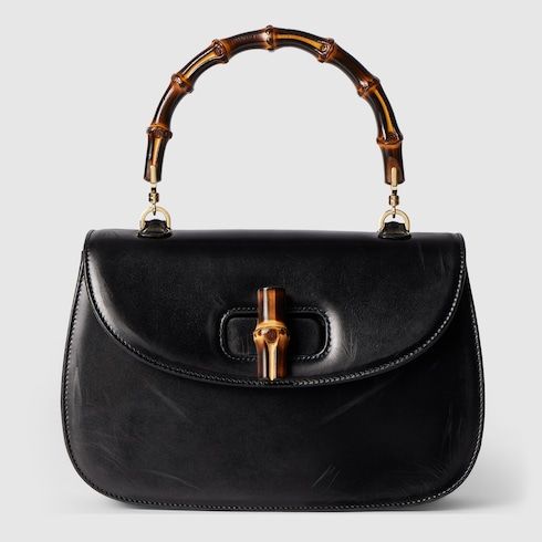 Medium Bamboo 1947 Luxury Handbag With Full Grain Leather And Bamboo Handle