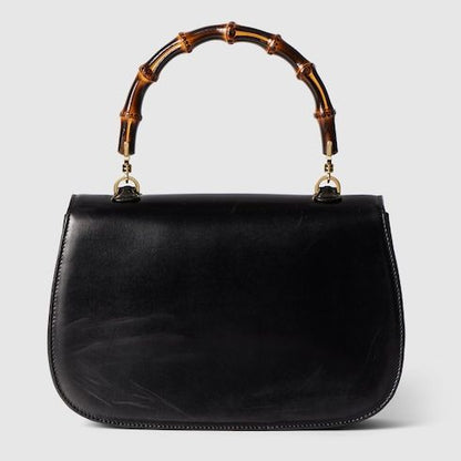 Medium Bamboo 1947 Luxury Handbag With Full Grain Leather And Bamboo Handle