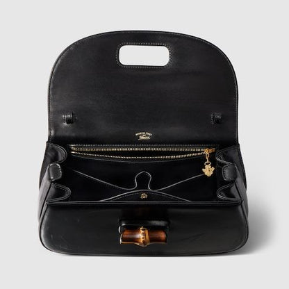 Medium Bamboo 1947 Luxury Handbag With Full Grain Leather And Bamboo Handle