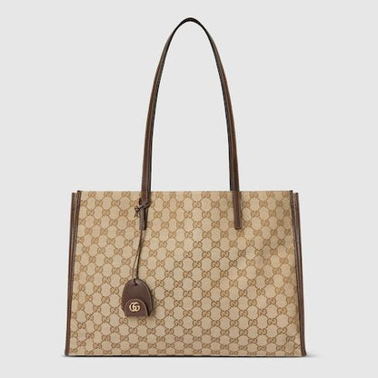 Large Londra Designer Shoulder Tote With GG Canvas And Zip Compartment