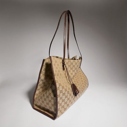 Large Londra Designer Shoulder Tote With GG Canvas And Zip Compartment