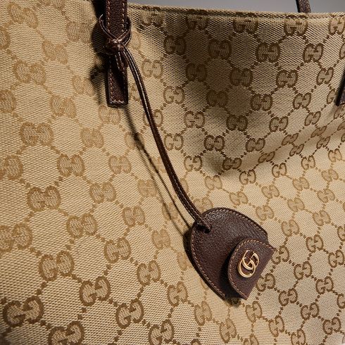 Large Londra Designer Shoulder Tote With GG Canvas And Zip Compartment