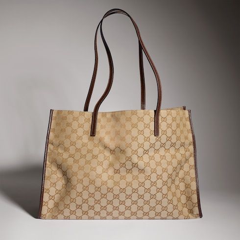 Large Londra Designer Shoulder Tote With GG Canvas And Zip Compartment